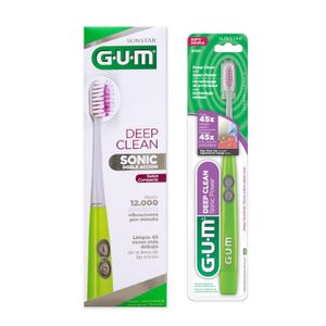 Gum Deep Clean Sonic Doble Accion Cepillo Electrico (1 Cepillo De Bateria Mas Tapa+Bateria Aaa)
