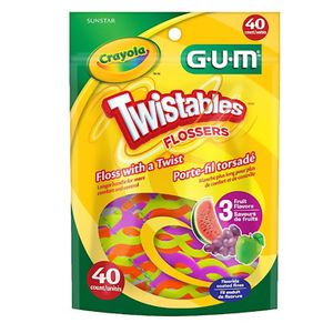 Gum Twistables Flossers Crayolas (Sabor A 3 Frutas) X 40 Unid.