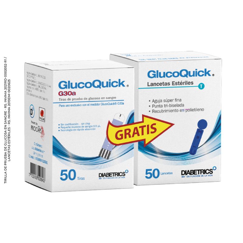 Oferta-Tiras-Glucoquick-G30-X50---Lancetas-X-50