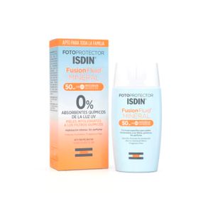 Fotoprotector Isdin Fusion Fluid Mminerakl 0% Absorbentes Quimicos de La Luz Uv X 50 Ml