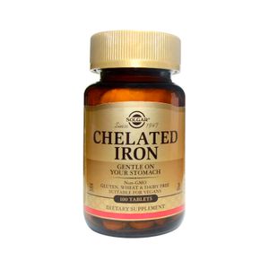 Chelated Iron X 100 Tabl Solgar Hierro 25 Mg