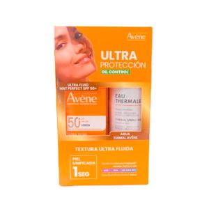 Kit Avene Ultraproteccion Fluid Tt Mat Perfect 50+50Ml + Agua Termal 150 Ml
