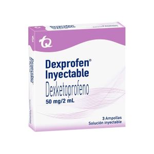 Dexprofen Inyectable Dexketoprofeno 50 Mg/2Ml 3 Ampollas