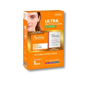 Kit Avene Ultraproteccion Fluid Ultra Mat 50+50 Ml + Agua Termal 150 Ml