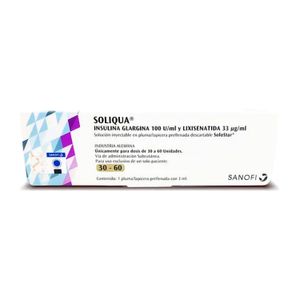 Soliqua 30 - 60 100 Mg/33 Mg Estuche X 1 Esfero