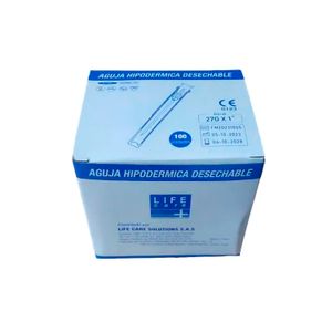 Aguja Hipodermica Life Care 27G X 1/2'' X 100 Unds